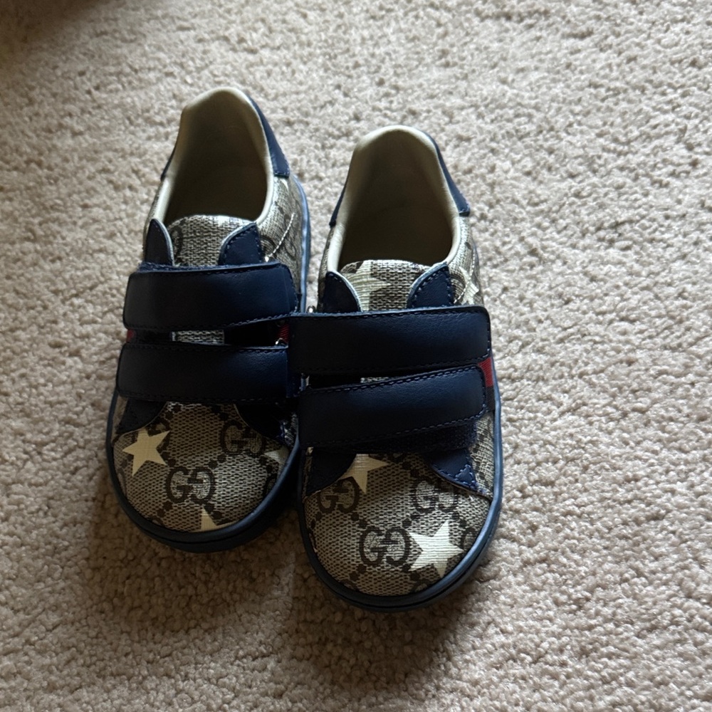 Gucci Kids Blue and Gray Star Sneakers